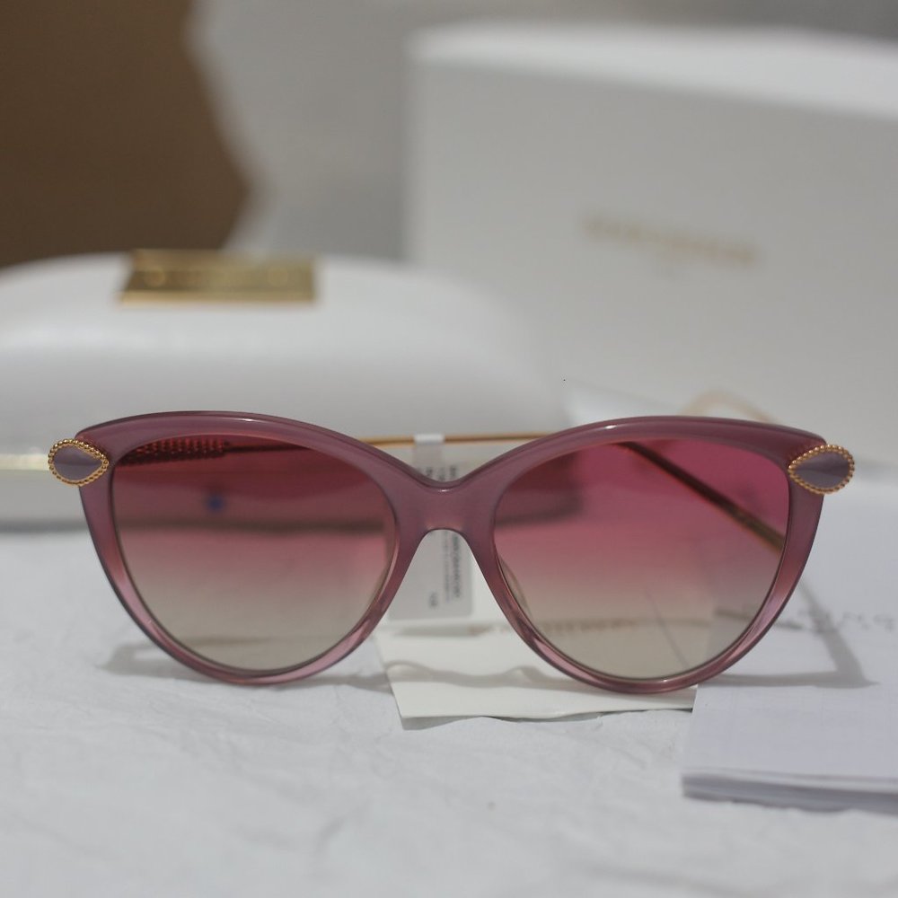 NWT Pink Gold Boucheron Cat Eye Gradient 55MM Sunglasses.